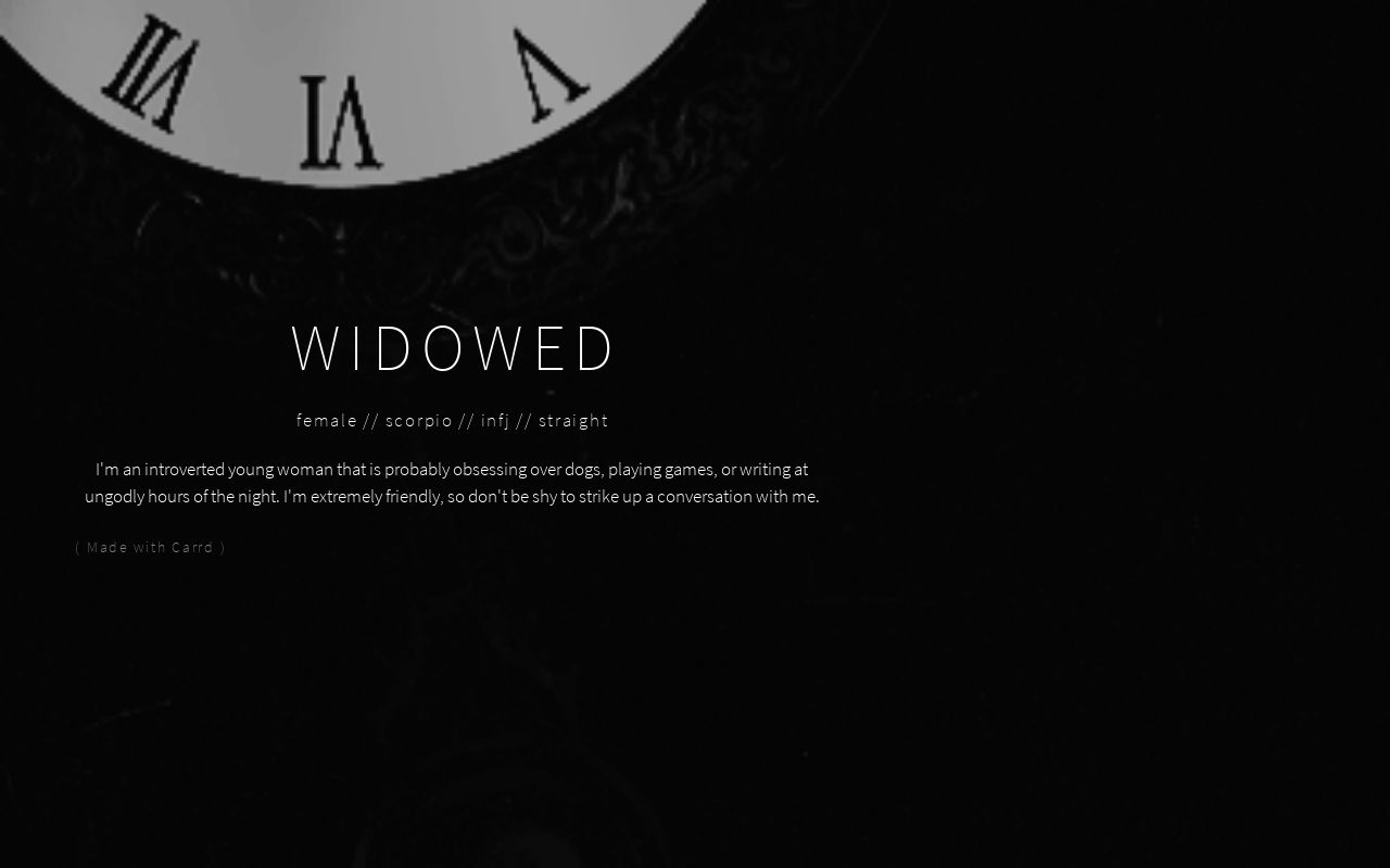 Carrd profile picture for @widowed